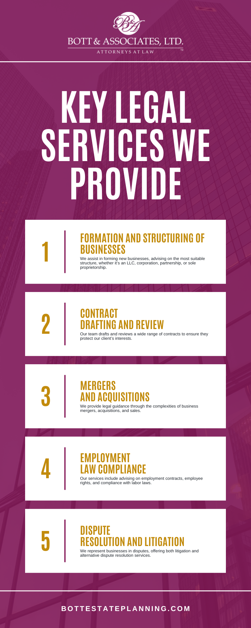Key Legal Services We Provide Infographic